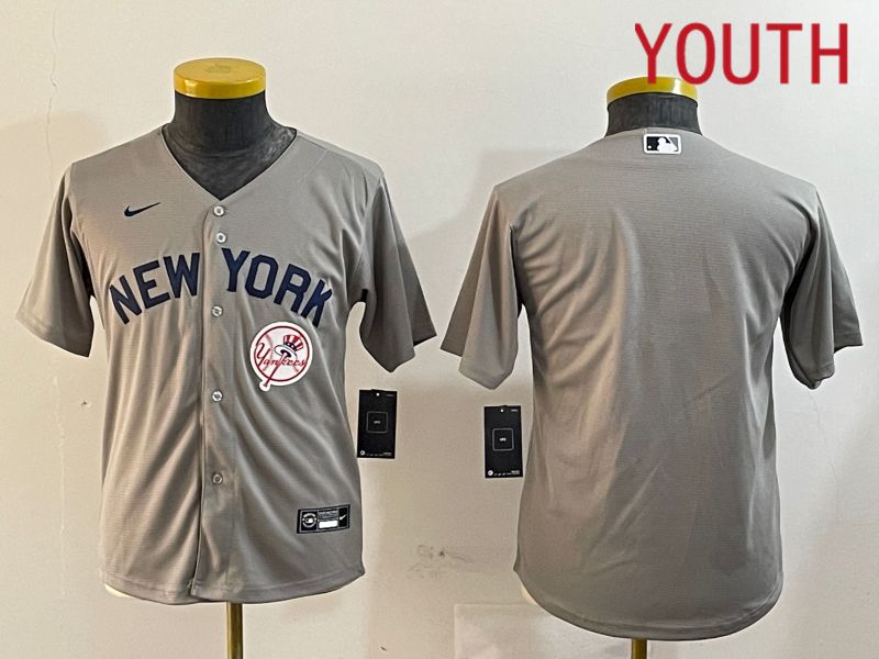 Youth New York Yankees Blank Grey Game 2024 Nike MLB Jersey style 12181->youth mlb jersey->Youth Jersey